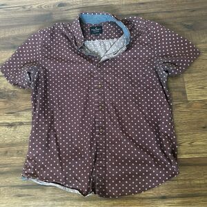 American Eagle Outfitters Seriously Soft maroon Casual Button Down Shirt Large